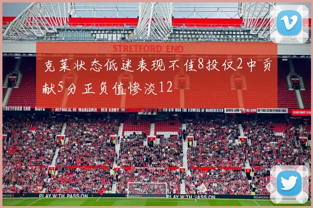 克莱状态低迷表现不佳8投仅2中贡献5分正负值惨淡12